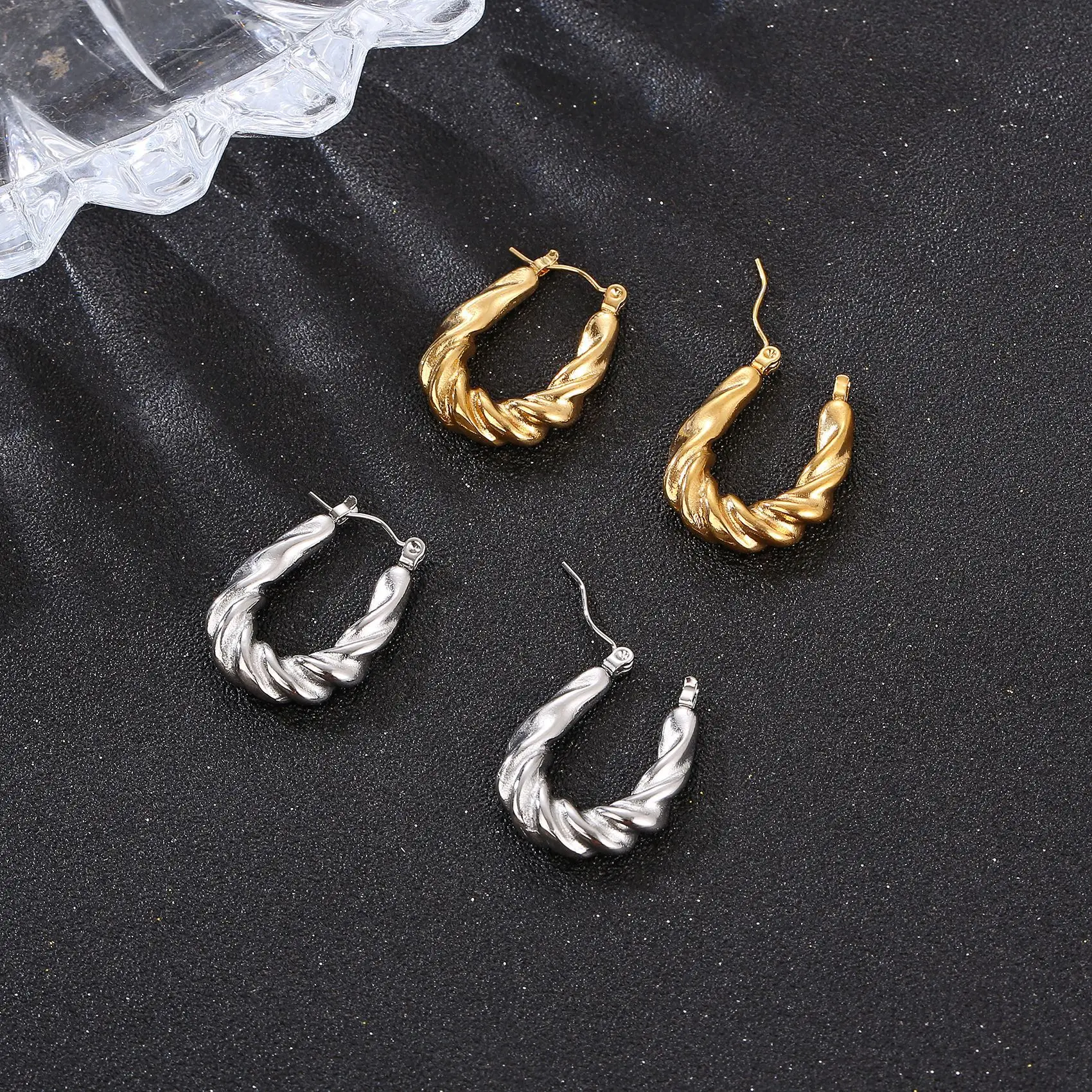 18K Gold & Silver Twist Earrings for Women — feature 1