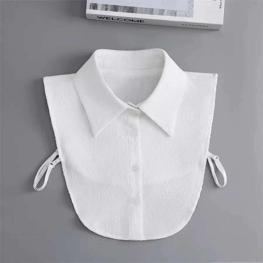 Women's White Houndstooth Collar Shirt Long Shirt Cross Border Manufacturer — feature 13