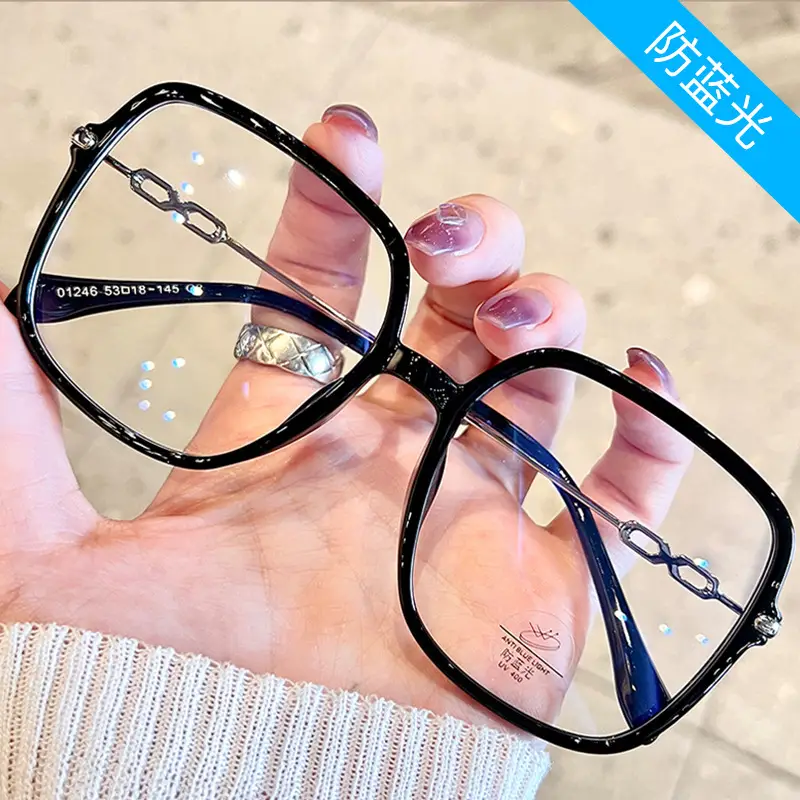 Korean Style Brown Large Frame TR90 Glasses - Image 8