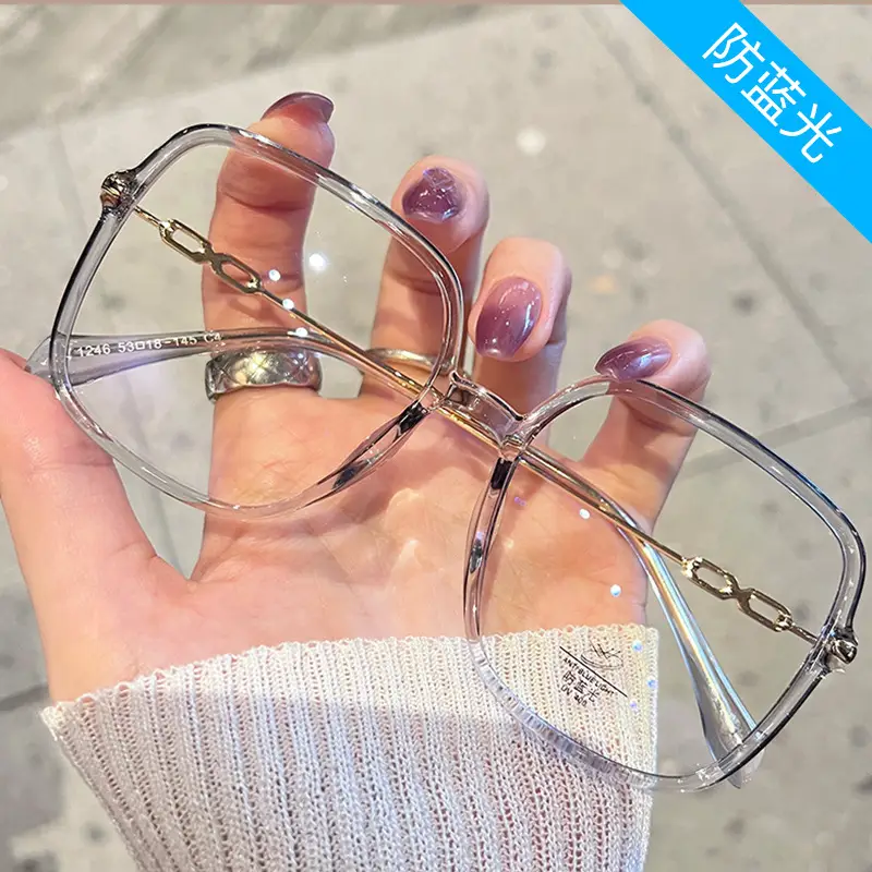 Korean Style Brown Large Frame TR90 Glasses - Image 9