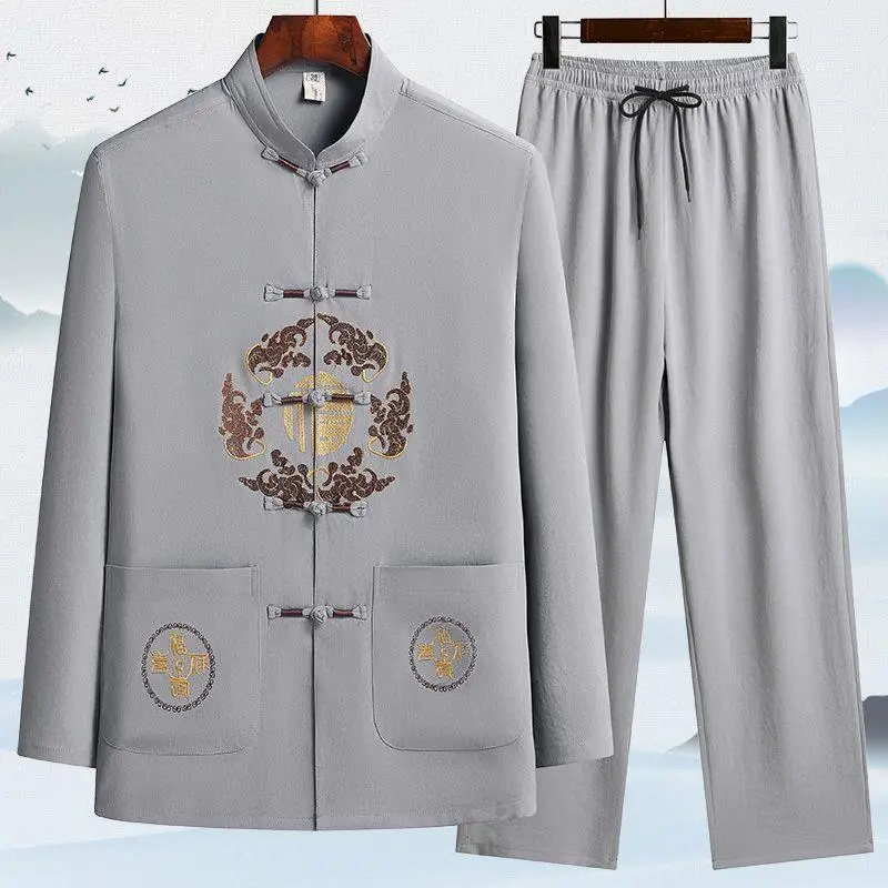 Men's Maroon Tang Suit with Embroidered Coat - Image 26