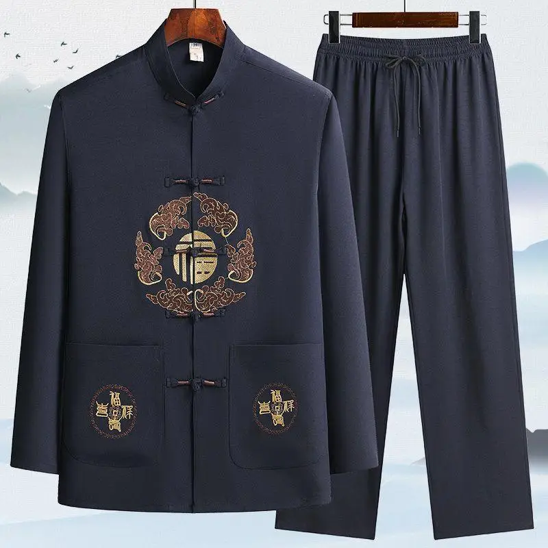 Men's Maroon Tang Suit with Embroidered Coat - Image 27