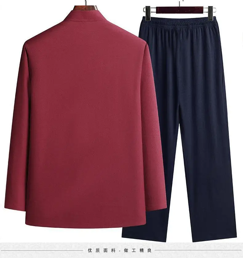Men's Maroon Tang Suit with Embroidered Coat — feature 18