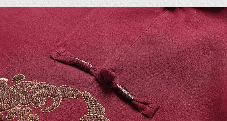 Men's Maroon Tang Suit with Embroidered Coat — feature 26