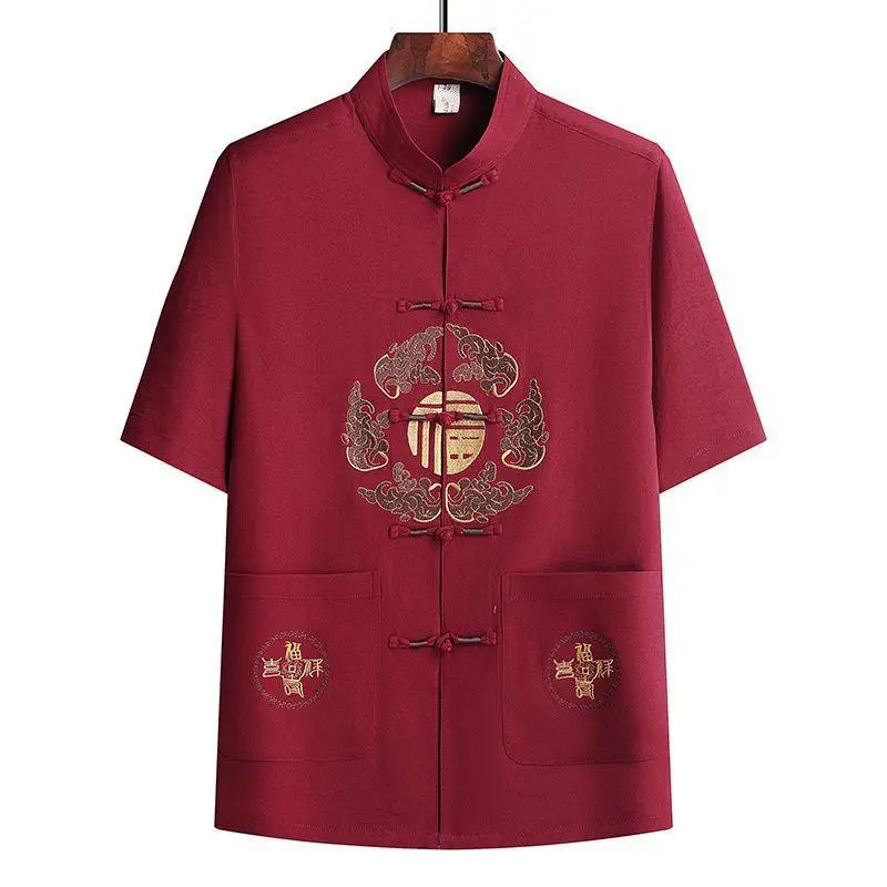 Men's Maroon Tang Suit with Embroidered Coat - Image 24
