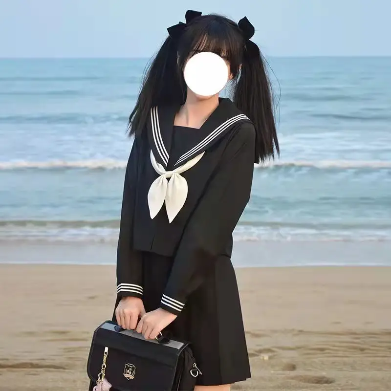 Black Japanese School Uniform Women's Suit - Image 7