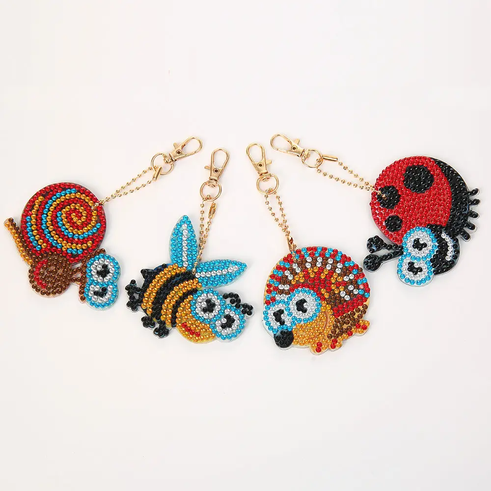 Diamond Embroidered Animal Keychain Set for Girls - Image 24