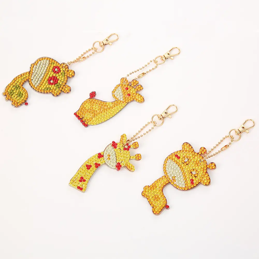 Diamond Embroidered Animal Keychain Set for Girls - Image 25