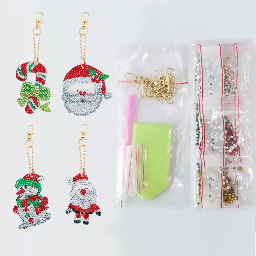 Diamond Embroidered Animal Keychain Set for Girls - Image 26