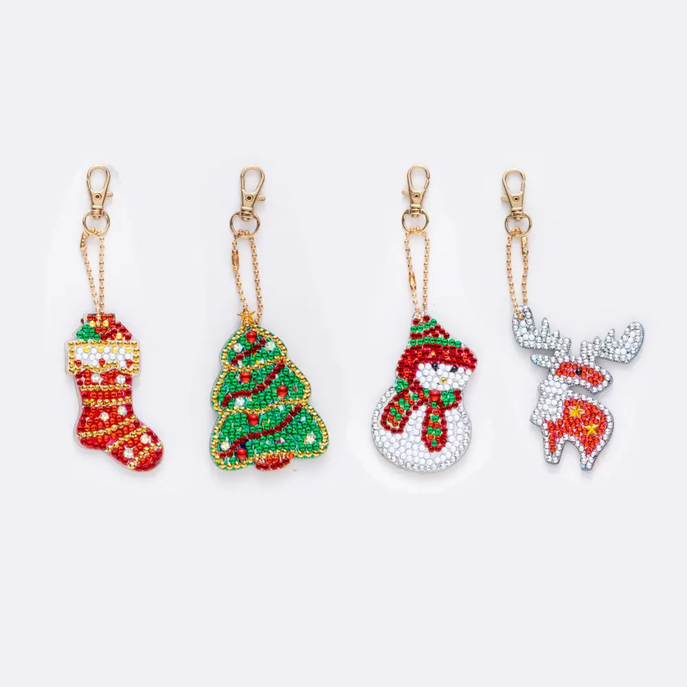 Diamond Embroidered Animal Keychain Set for Girls - Image 10