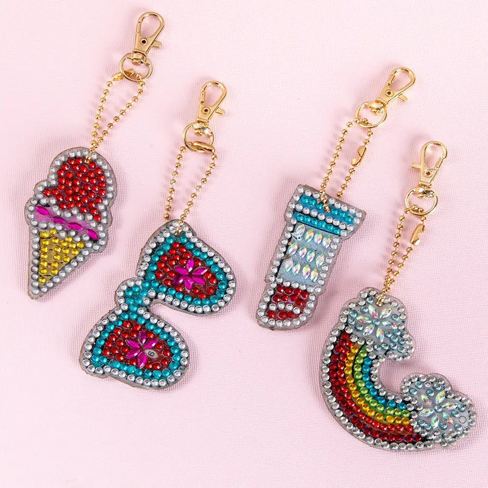 Diamond Embroidered Animal Keychain Set for Girls - Image 12