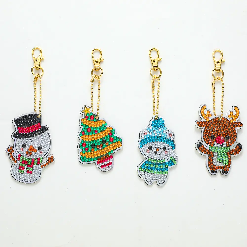 Diamond Embroidered Animal Keychain Set for Girls - Image 16