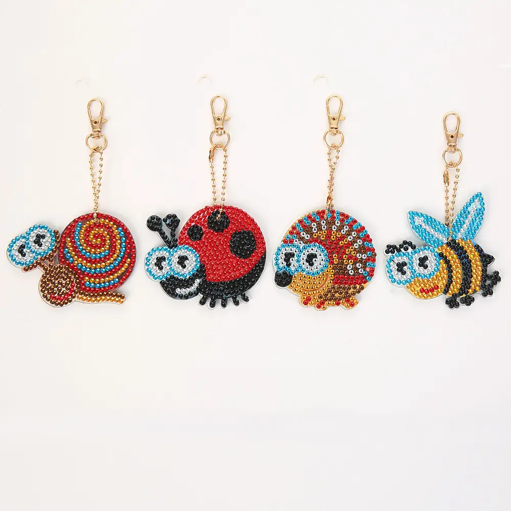 Diamond Embroidered Animal Keychain Set for Girls - Image 2
