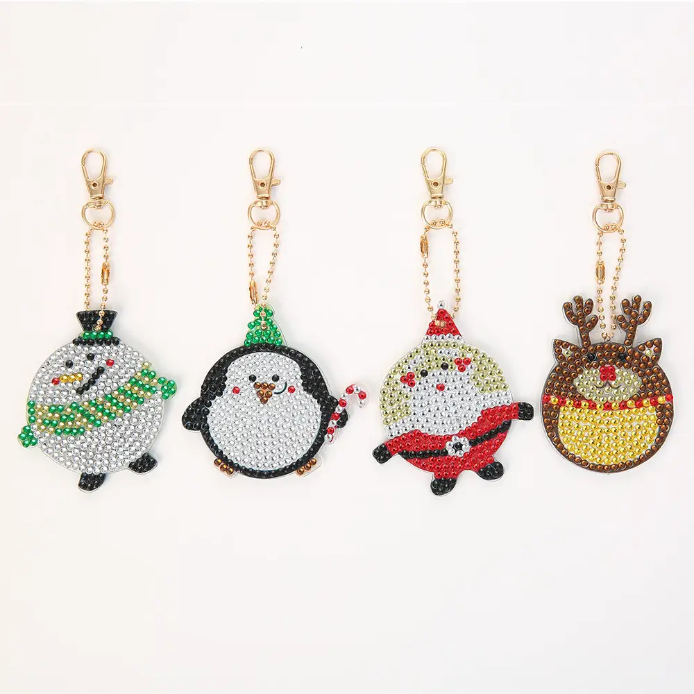 Diamond Embroidered Animal Keychain Set for Girls - Image 5