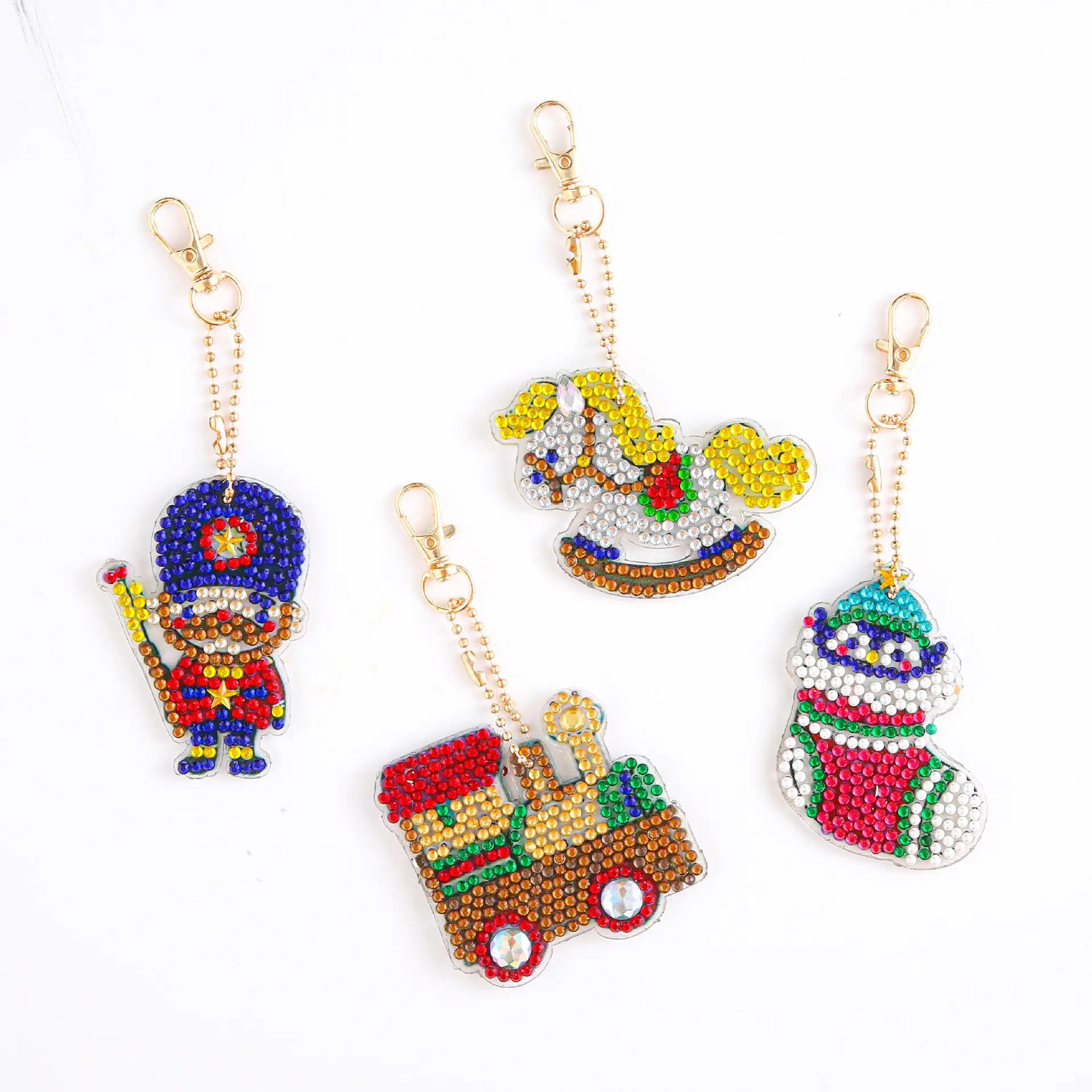 Diamond Embroidered Animal Keychain Set for Girls - Image 8