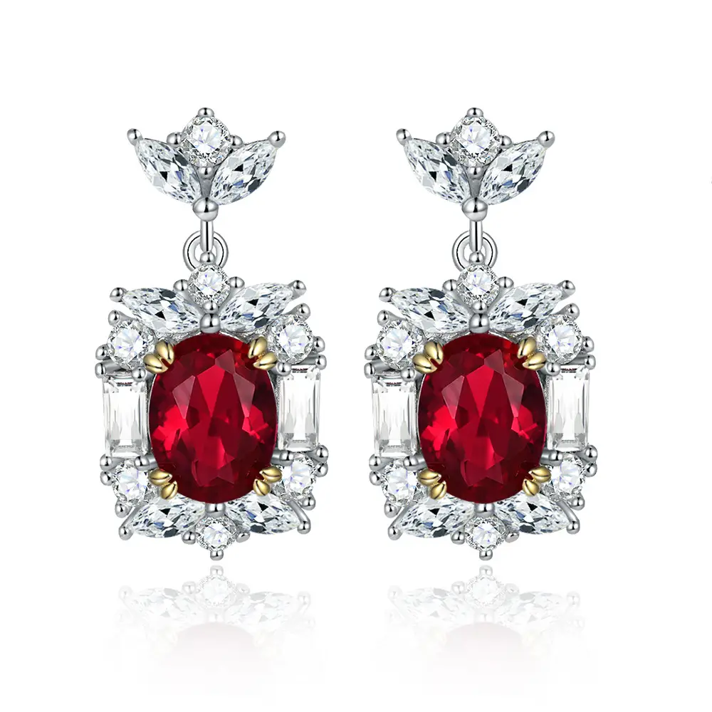 Ladies Crown Zircon Earrings 925 Sterling Silver Heart Design - Image 4