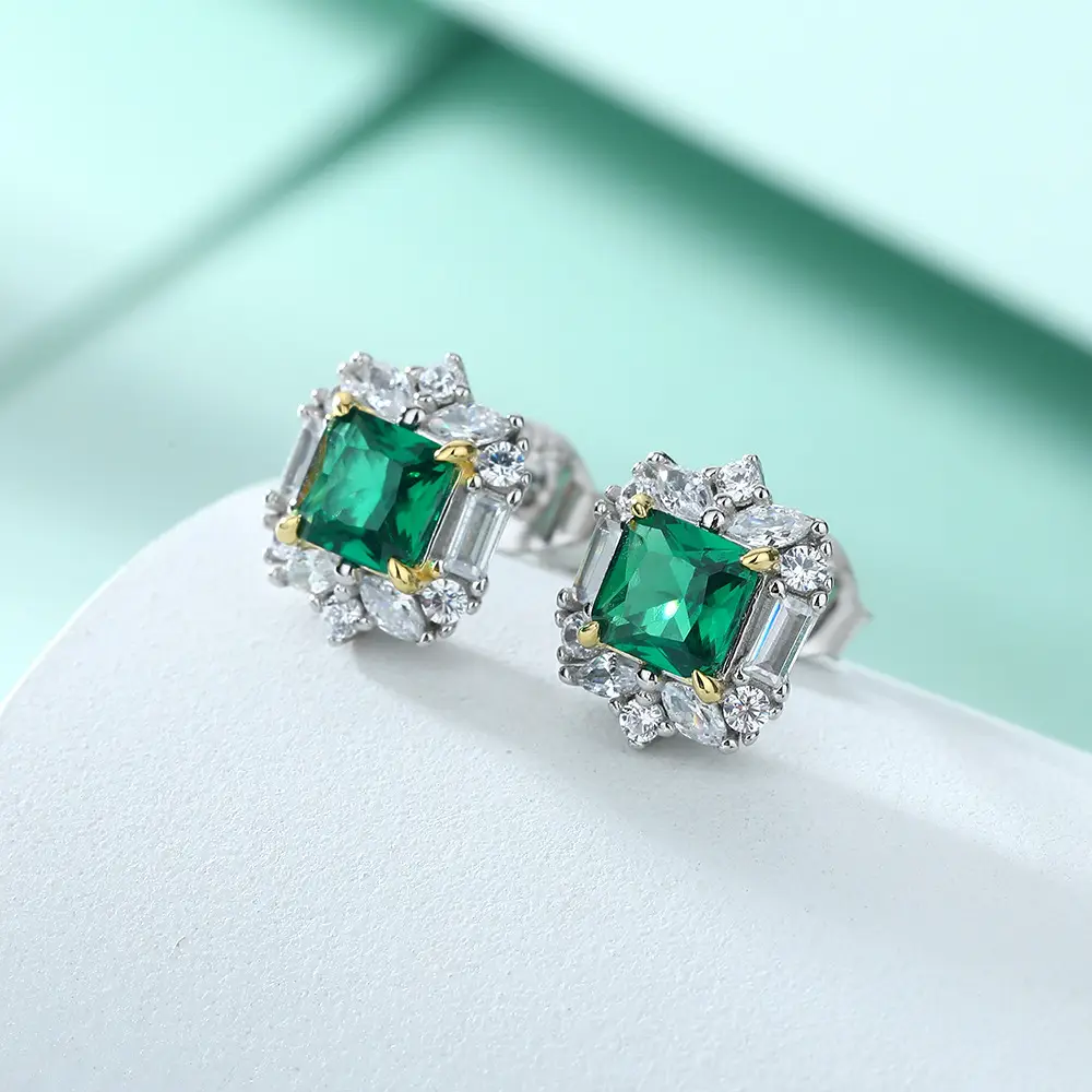 Ladies Crown Zircon Earrings 925 Sterling Silver Heart Design — feature 11