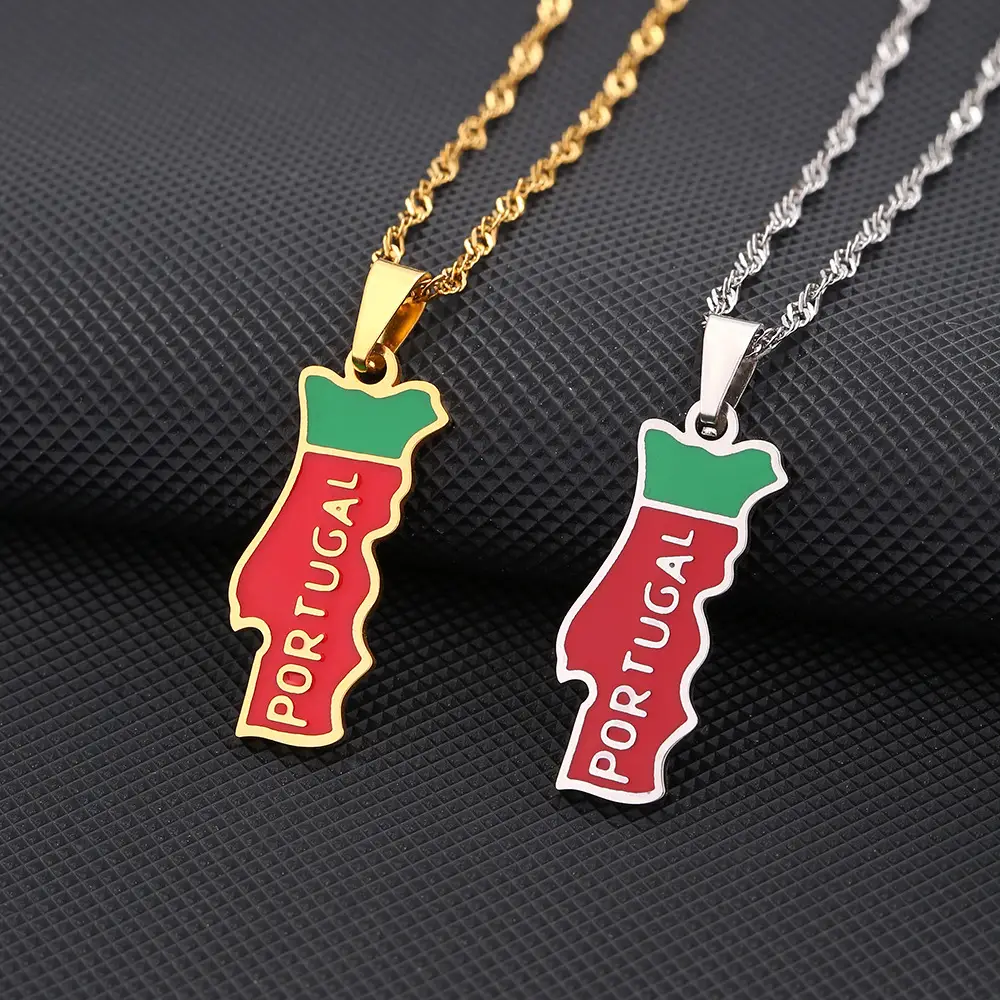 Stainless Steel Portuguese Map Necklace for Women — feature 11