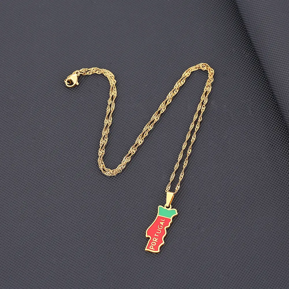 Stainless Steel Portuguese Map Necklace for Women — feature 8