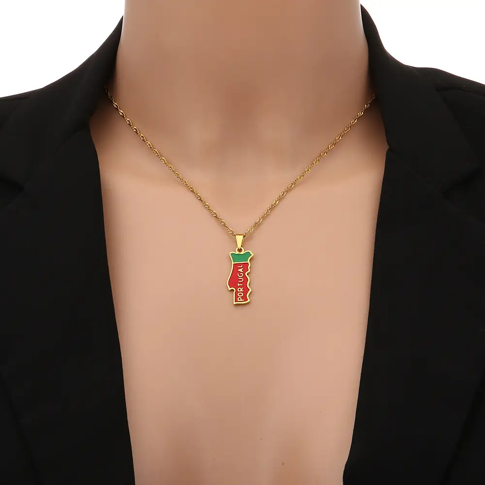 Stainless Steel Portuguese Map Necklace for Women — feature 7