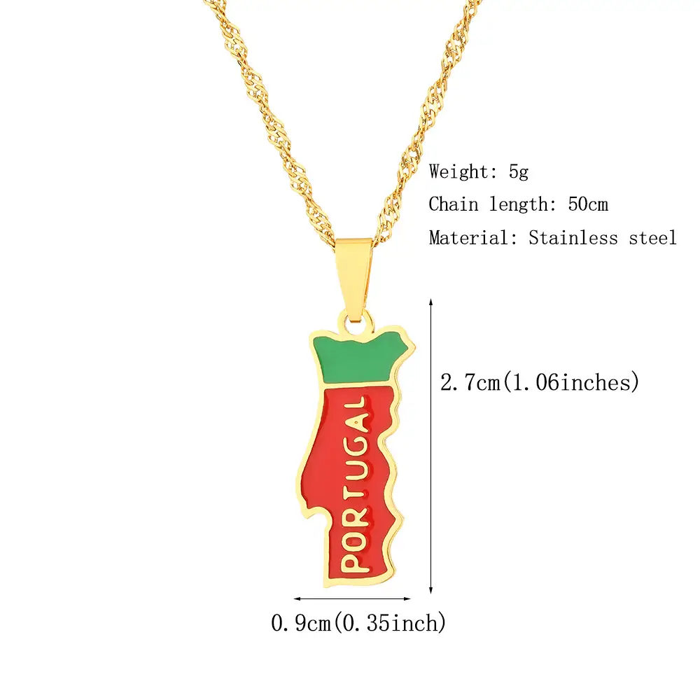 Stainless Steel Portuguese Map Necklace for Women — feature 12