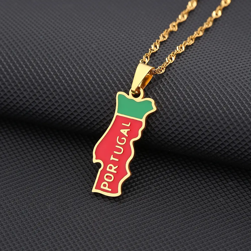 Stainless Steel Portuguese Map Necklace for Women — feature 9