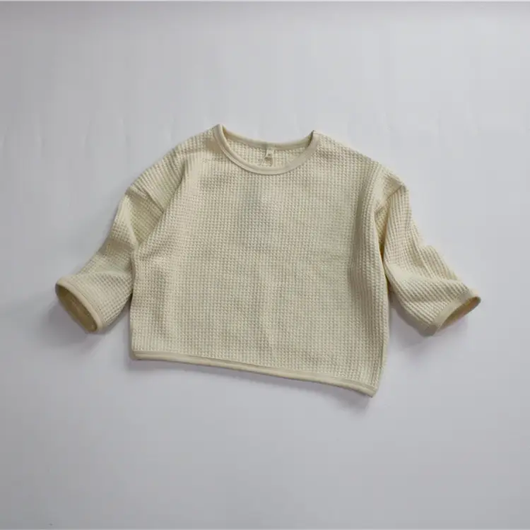 25 Spring Kids Waffle Cotton T-Shirt Bottom Set — feature 5