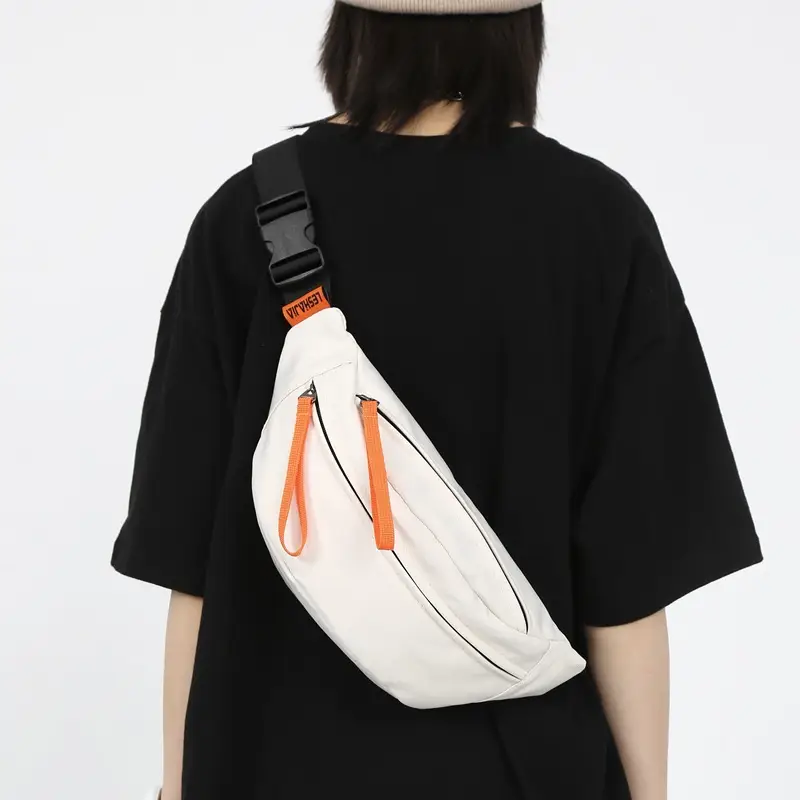 Men's Orange Crossbody Bag with Black Strap - Image 8