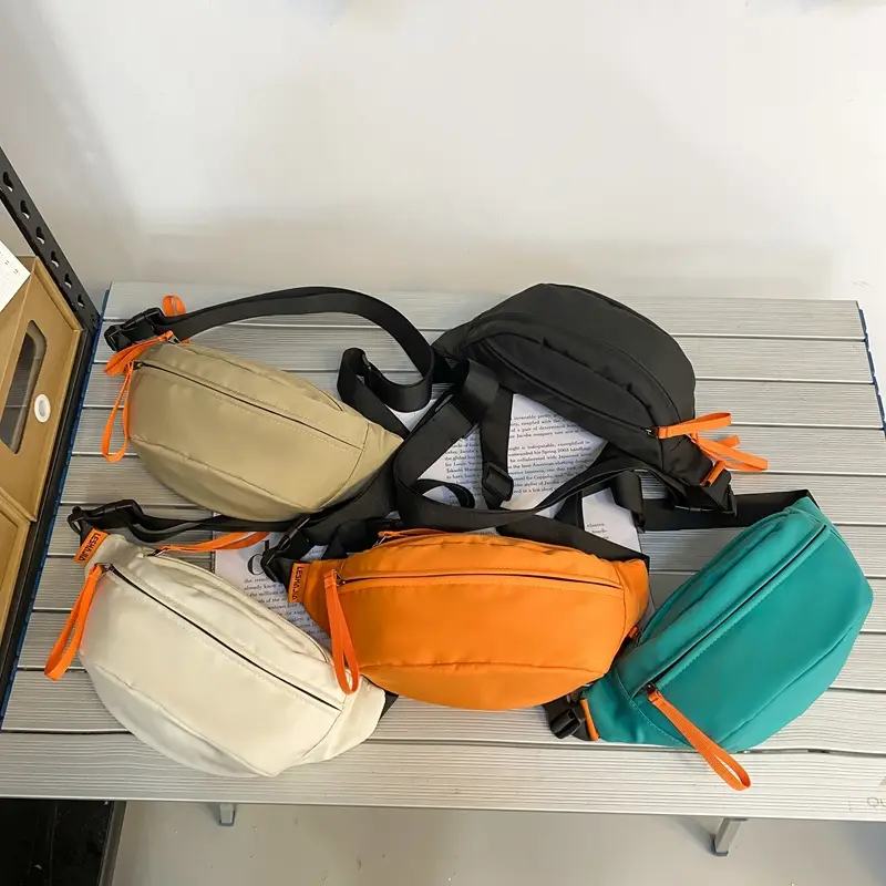 Men's Orange Crossbody Bag with Black Strap - Image 9