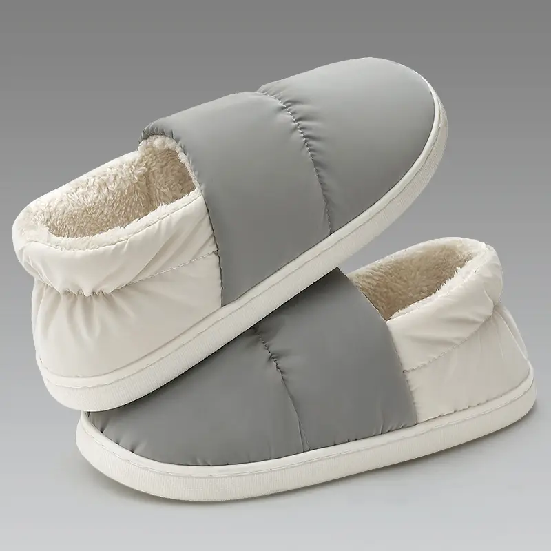 Down Cotton Slippers Men's Winter Bag with Cotton Slippers Waterproof Indoor Thick-Soled Household Warm Cotton Shoes Men's Winter Wholesale - Image 8