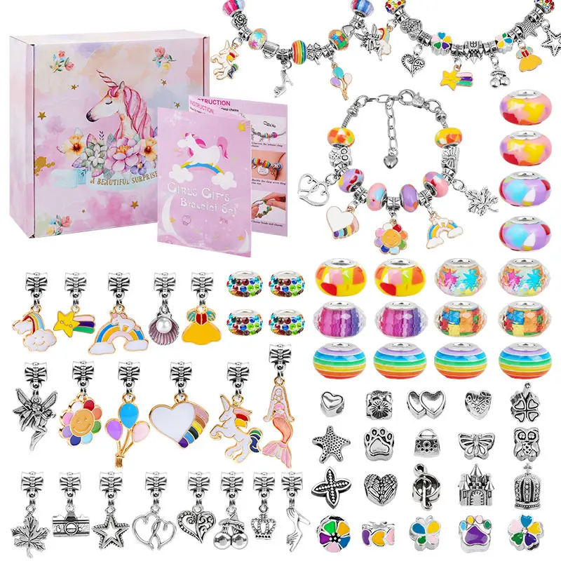 Cute Pink Purple & Blue Bracelet Set for Kids - Image 12