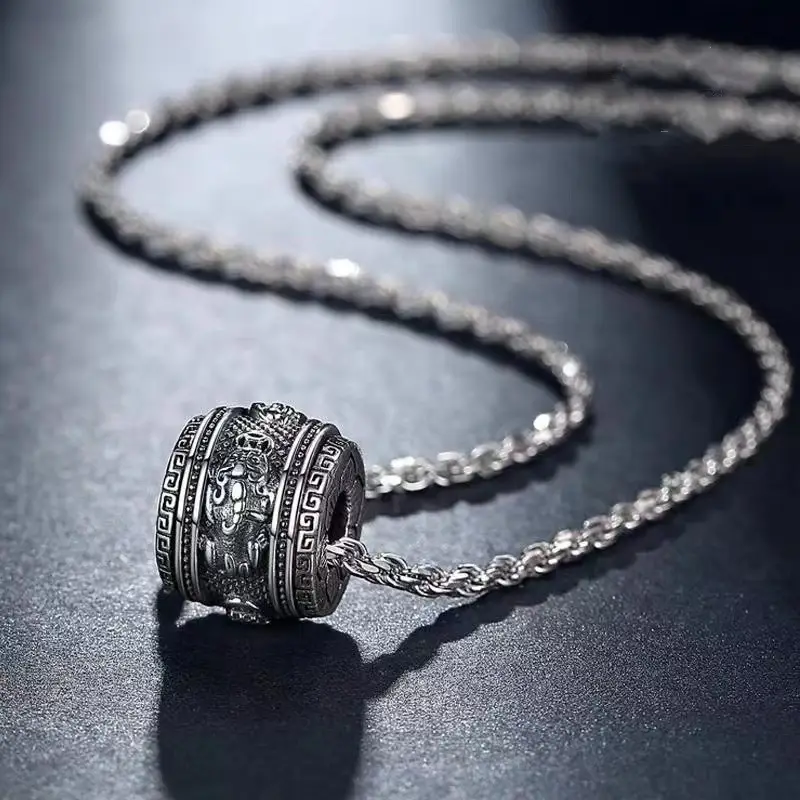 Vintage Thai Silver Pixiu Necklace Unisex Retro Art Accessory - Image 8