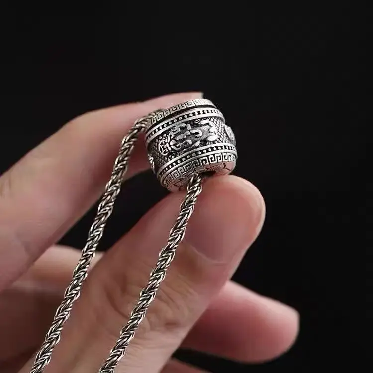 Vintage Thai Silver Pixiu Necklace Unisex Retro Art Accessory — feature 8