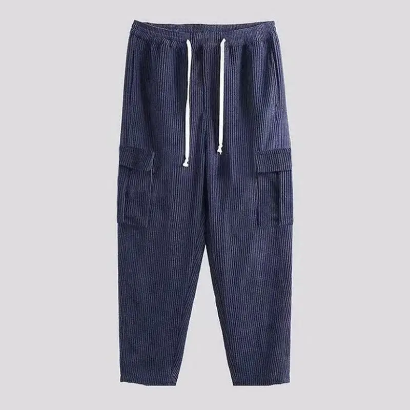 Men's 2025 Corduroy Loose Fit Pants Olive Green - Image 2