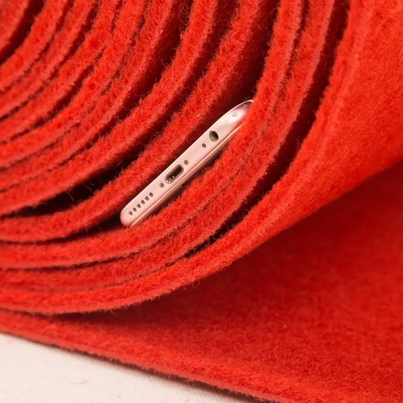 Red Long-Lasting Brushed Carpet for Office & Wedding Use - Image 23