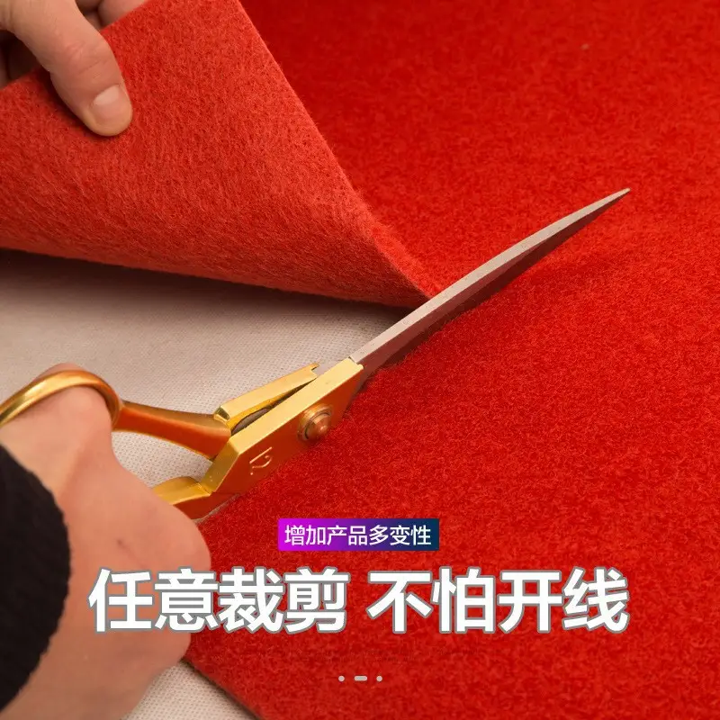 Red Long-Lasting Brushed Carpet for Office & Wedding Use - Image 24