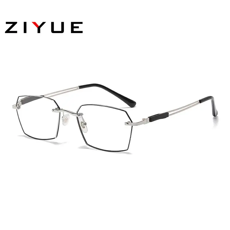 Men's Rimless Presbyopic Glasses Diamond Frame Anti-blue Anti-fatigue - Image 2