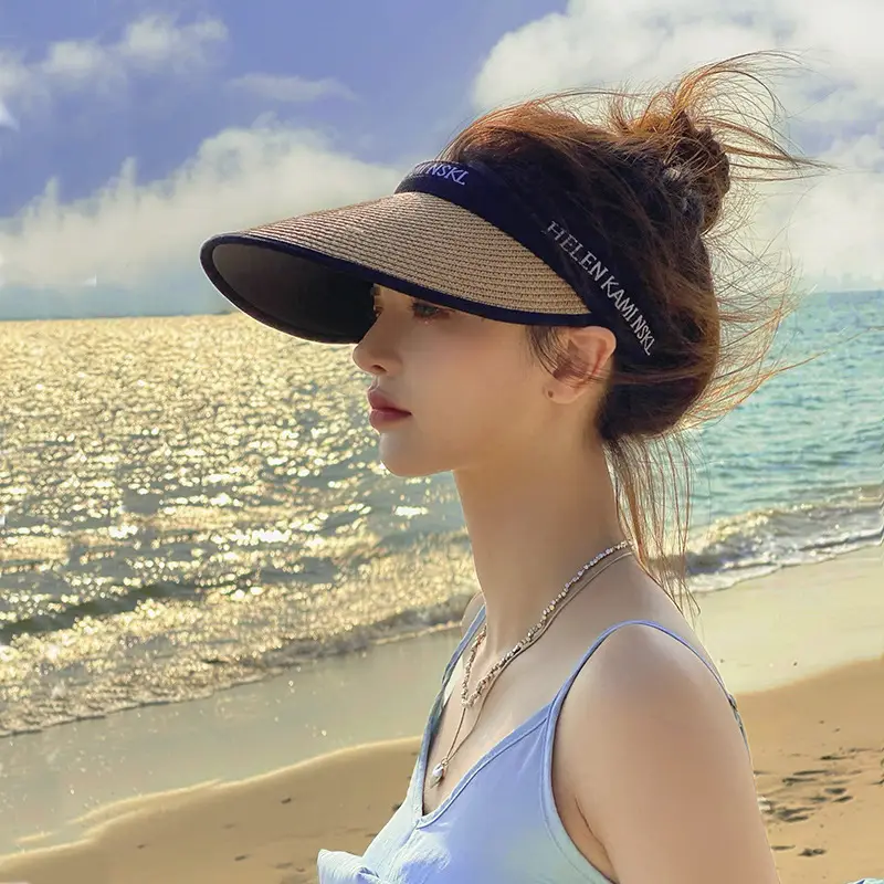 Women UV Protection Hat Straw with Large Brim - Image 4