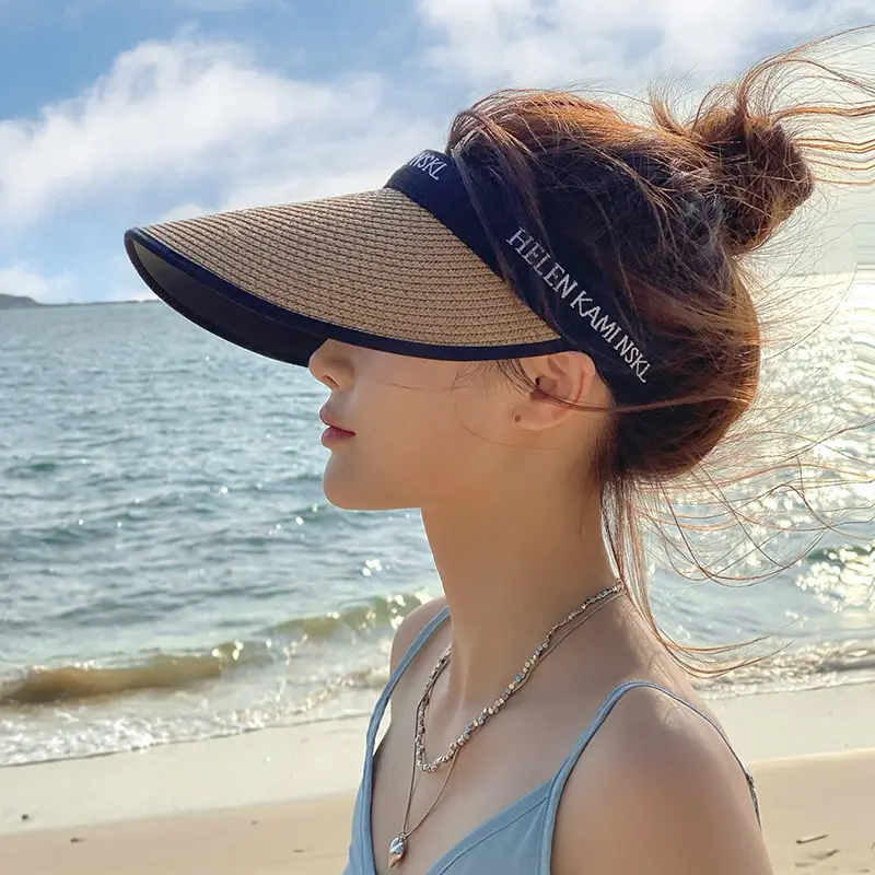 Women UV Protection Hat Straw with Large Brim - Image 5