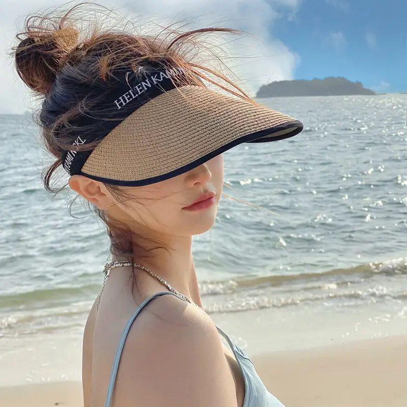 Women UV Protection Hat Straw with Large Brim - Image 6