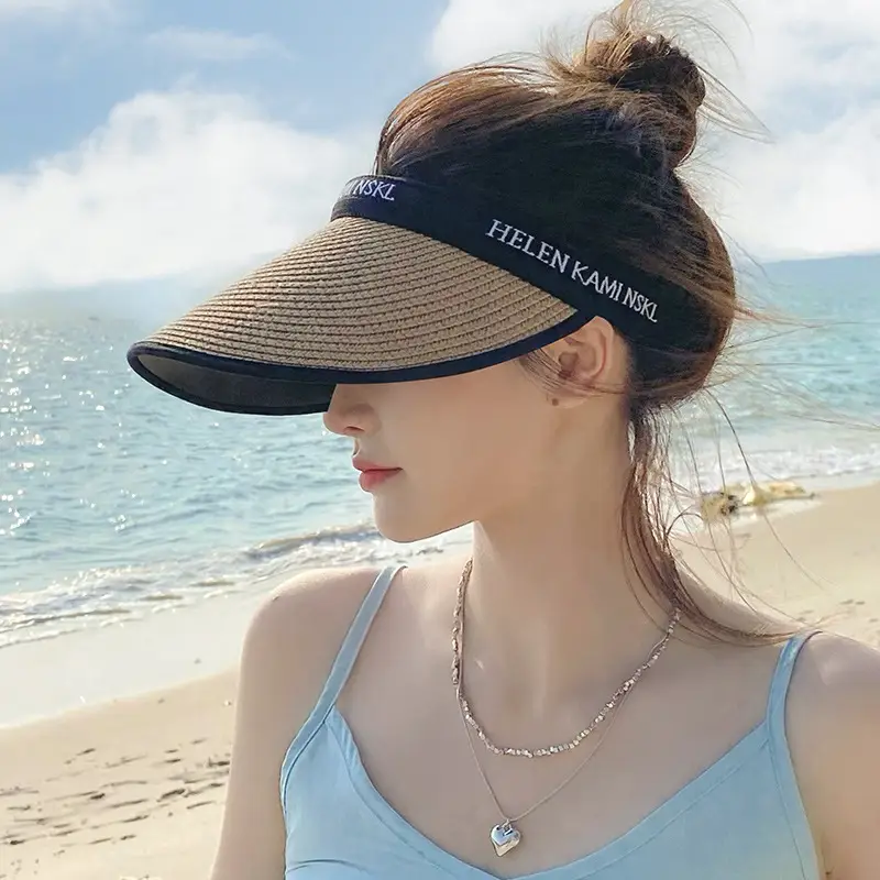 Women UV Protection Hat Straw with Large Brim - Image 7