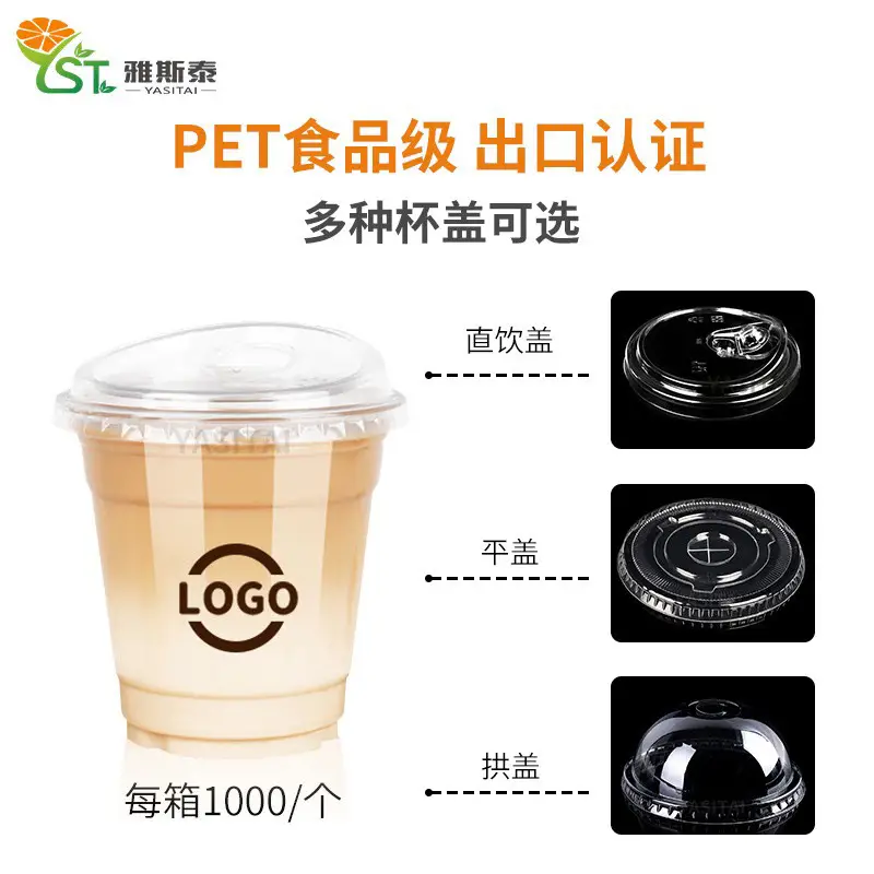 Pet Plastic Coffee Cup with 3 Types of Caps - Image 4