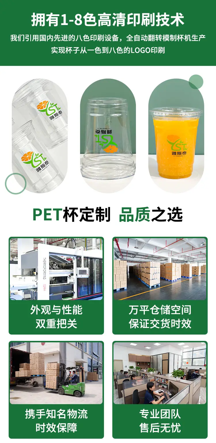 Pet Plastic Coffee Cup with 3 Types of Caps — feature 4