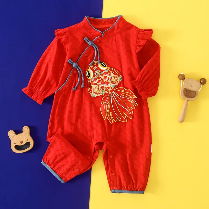 Women's Red Long Sleeve Jump Suit Bao Ha 100 Days Weekly - Image 2