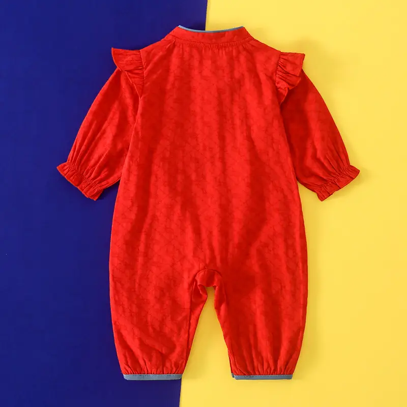 Women's Red Long Sleeve Jump Suit Bao Ha 100 Days Weekly - Image 3