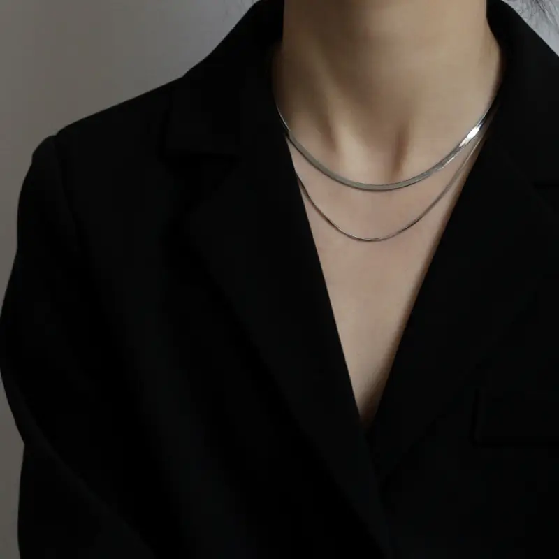 Titanium Steel Snake Bone Necklace for Women - Image 16