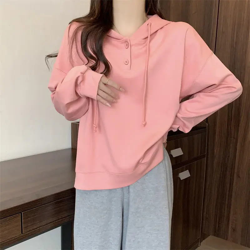 Brown Long Sleeve Hoodie for Women Spring Autumn — feature 16
