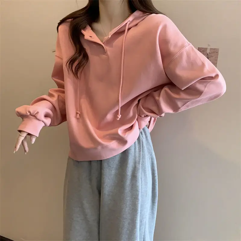 Brown Long Sleeve Hoodie for Women Spring Autumn — feature 18