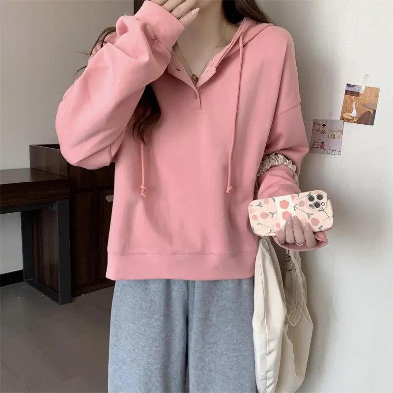 Brown Long Sleeve Hoodie for Women Spring Autumn — feature 20
