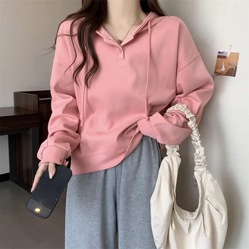Brown Long Sleeve Hoodie for Women Spring Autumn — feature 21